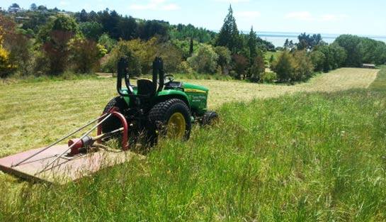 Tractor mowing your paddocks in Tasman