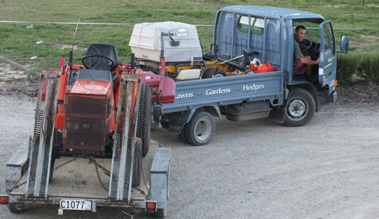 Johh in his Tasman Mowing truck